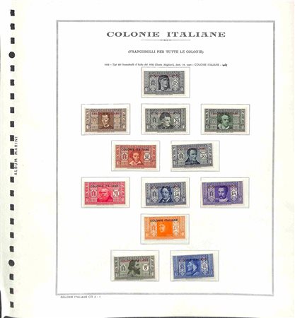 Lotti&Collezioni - Area Italiana - COLONIE ITALIANE - 1896/1943 - Bell'inizio di collezione di valori nuovi in 3 album Marini
