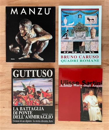 PITTORI E SCULTORI FIGURATIVI (MANZÙ, GUTTUSO, SARTINI, CARUSO) - Lotto unico di 4 cataloghi