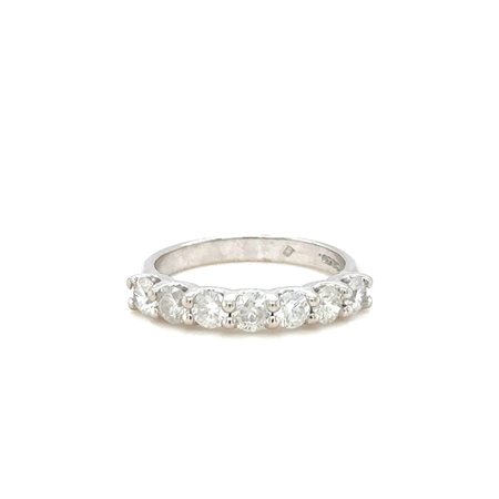 ANELLO IN ORO BIANCO 14K 2.72 GR MEZZO ETERNITY CON DIAMANTI NATURALI 1.27 CARATI - RNG40804