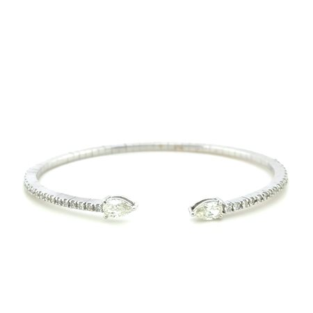 BRACCIALETTO IN ORO BIANCO 14K 10.70 GR CON DIAMANTI - DH-B367