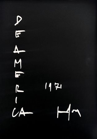 Teca in plexiglas contenente cartella De America di Emilio Vedova