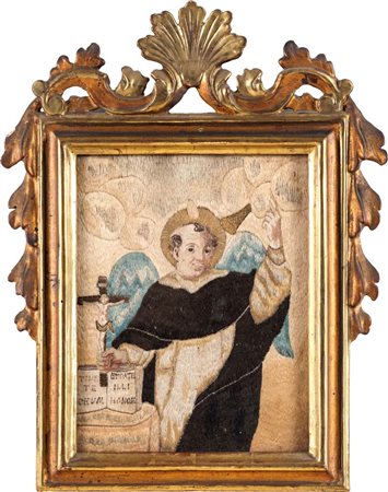 Ricamo raffigurante San Vincenzo Ferreri, Italia Meridionale, inizi XIX...