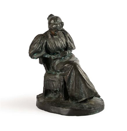 Giovane donna in lettura XIX secolo bronzo brunito cm 29x22x18 Famiglia...