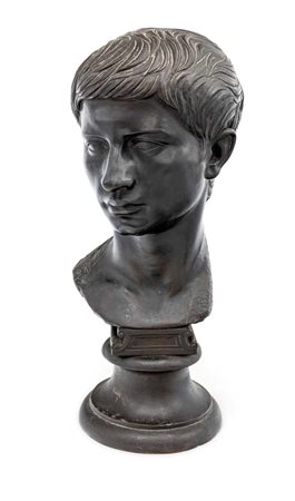 Testa dell'imperatore Augusto seconda metà del XIX secolo piedistallo a...