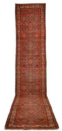 Corsia Melayer fondo rosso, Persia, inizi XX secolo disegno a tutto campo a...