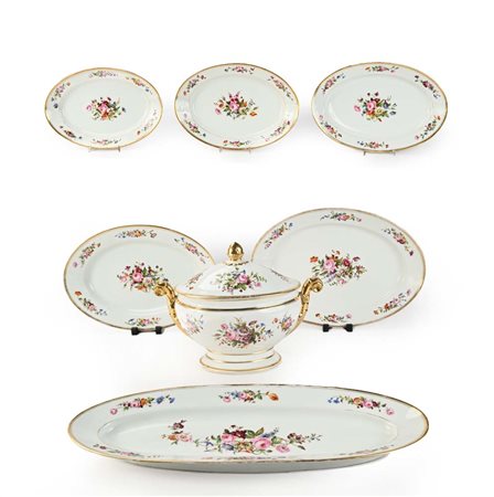 Servizio in porcellana policroma "Vieux Paris", fine del XIX secolo con...