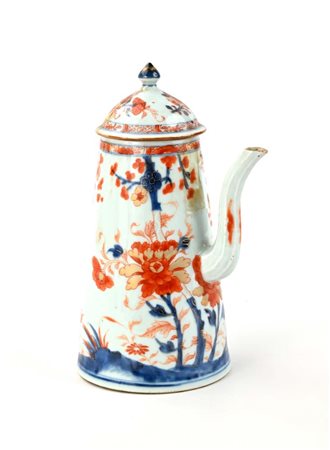 Cioccolatiera in porcellana Imari, Cina, Compagnia delle Indie, XVIII secolo...