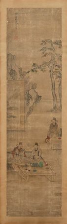 "Lizhou" raffigurante "scene di genere", Cina, dinastia Qing, XIX secolo...