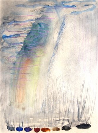 MELOTTI FAUSTO (Rovereto 1901 - Milano 1986) "Senza titolo" Tecnica mista su...