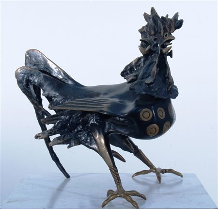 MINGUZZI LUCIANO (Bologna 1911 - Milano 2004) "Gallo" Scultura in bronzo fuso...