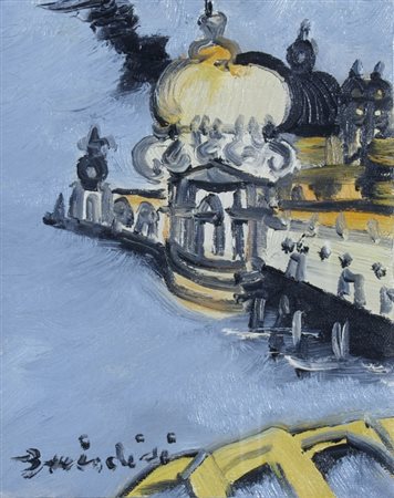 BRINDISI REMO (Roma 1918 - Lido di Spina 1996) "Venezia" anni '90 Olio su...