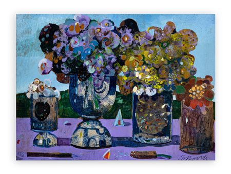 ANTONIO POSSENTI (1933-2016) - Quattro vasi di fiori, 1979