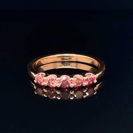 ANELLO IN ORO ROSA 2.28 GR CON DIAMANTI FANCY ROSA - RNG40108