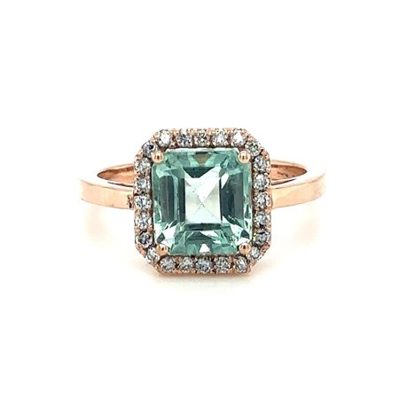 ANELLO IN ORO ROSA 3,94 GR CON SMERALDO E DIAMANTI - RNG40303