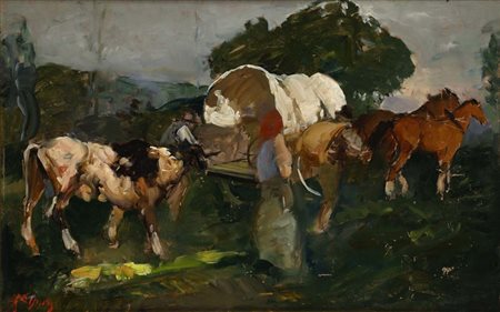 Alfredo Del Sordo Otranto 1905 - Roma 1961 Carovana di contadini Firmato: 'A...