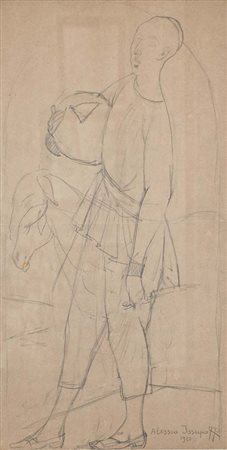 Alessio Issupoff Vjatka 1889 - Roma 1957 Studio di uomo di Viatka (Russia)...