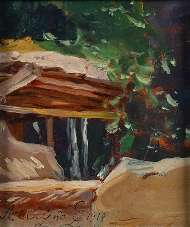 Alessio Issupoff Vjatka 1889 - Roma 1957 Una rimessa in campagna 1918 Firmato...