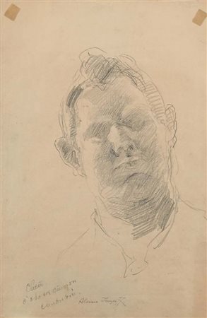 Alessio Issupoff Vjatka 1889 - Roma 1957 Autoritratto Scritte in cirillico in...