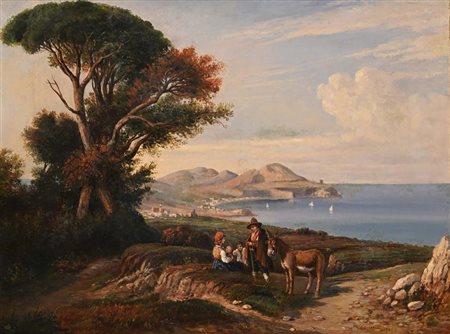 Consalvo Carelli (attribuito a) Napoli 1818 - Napoli 1900 Panorama della...