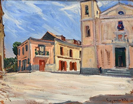 Eugenio Viti Napoli 1881 - Napoli 1952 Piazza a Massalubrense Firmato in...