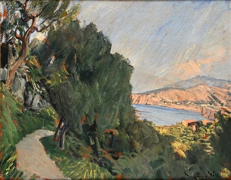 Eugenio Viti Napoli 1881 - Napoli 1952 Strada in costiera Firmato in basso a...