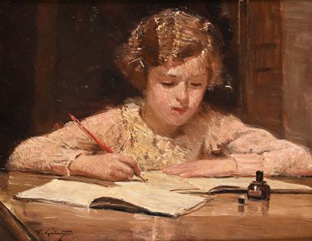 Francesco Galante Santa Margherita Di Savoia 1884 - Napoli 1972 "Il Compito"...