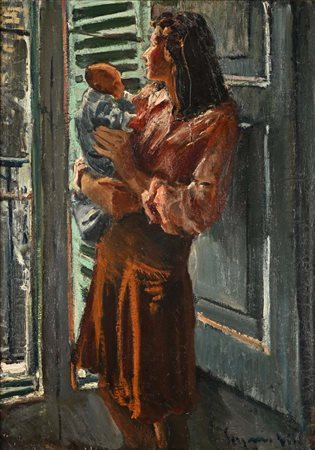 Eugenio Viti Napoli 1881 - Napoli 1952 "Maternità" Firmato in basso a destra:...