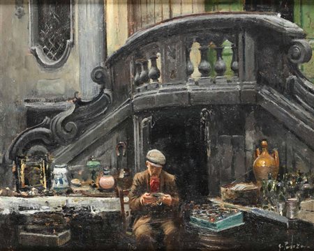 Giovanni Panza Miseno 1894 - Napoli 1989 L'antiquario Firmato in basso a...