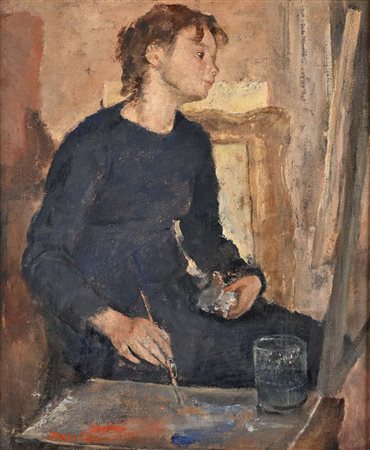 Antonio Bresciani 1902 - 1998 La pittrice Firmato in basso a sinistra:...