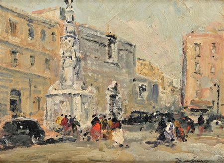 Francesco Di Marino Napoli 1892 - Napoli 1954 Napoli, piazza del Gesù Firmato...