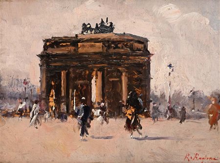 Raffaele Ragione Napoli 1851 - Napoli 1925 Parigi, 'Arc de l'Etoile' Firmato...
