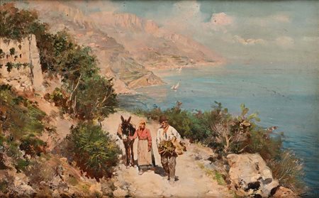 Tito Pellicciotti Barisciano 1871 - Barisciano 1950 Coppia di contadini su...