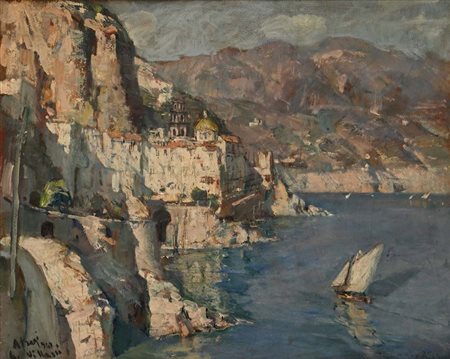 Gennaro Villani Napoli 1885 - Napoli 1948 Atrani 1947 Datato e firmato in...