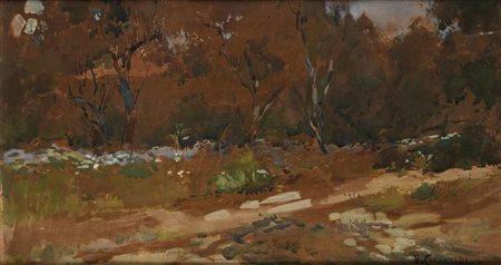 Umberto Coromaldi Roma 1870 - Roma 1948 Il sentiero nel bosco Firmato 'U....