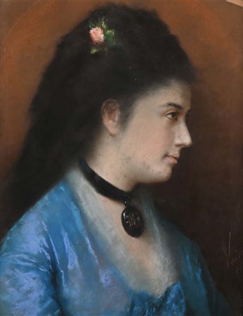José Villegas Y Cordero 1844 - 1921 Ritratto di Marianna Emiliani Firmato e...