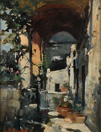 Ezelino Briante Napoli 1901 - Roma 1971 Una terrazza assolata Firmato in...