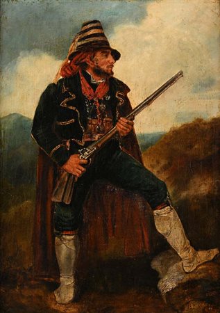 Scuola Italiana del XIX secolo Il brigante Tracce di firma e data in basso a...