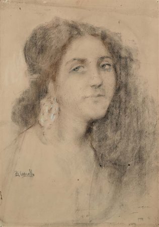 Basilio Cascella Pescara 1860 - Roma 1950 Ritratto di ragazza con orecchino...