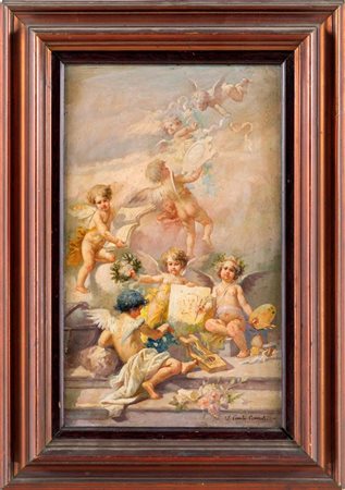 Sebastiano Conti Consoli Catania 1885 - Roma 1950 Allegoria delle arti 1910...