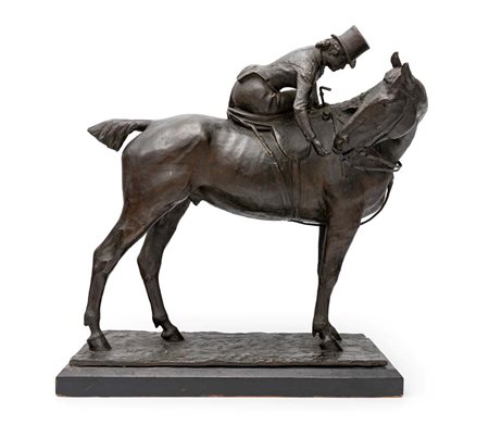 Giuseppe Bianchi Como 1864 - 1944 Giovane donna a cavallo Firmata sulla base....