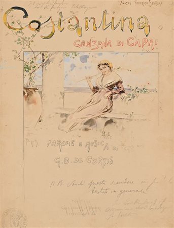 Pietro Scoppetta Amalfi 1863 - Napoli 1920 'Costantina, Canzona di Capri'...