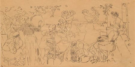 Pietro Scoppetta Amalfi 1863 - Napoli 1920 La tarantella China su carta...