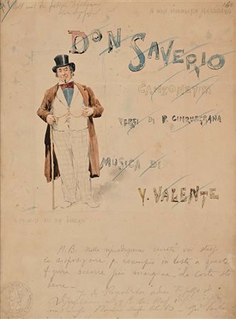 Pietro Scoppetta Amalfi 1863 - Napoli 1920 'Don Saverio, canzonetta' Sul...