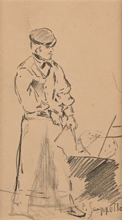 Pietro Scoppetta Amalfi 1863 - Napoli 1920 Lavoro in cartiera Firmato in...