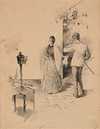 Pietro Scoppetta Amalfi 1863 - Napoli 1920 Disegno per la copertina della...