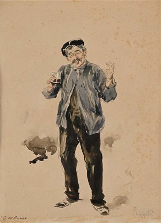 Pietro Scoppetta Amalfi 1863 - Napoli 1920 'O mbriaco' Intitolato in basso a...
