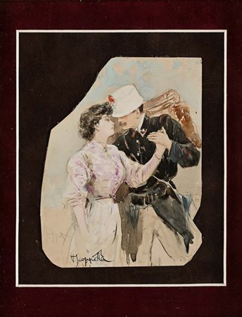 Pietro Scoppetta Amalfi 1863 - Napoli 1920 'Carmela mia' Firmato due volte in...