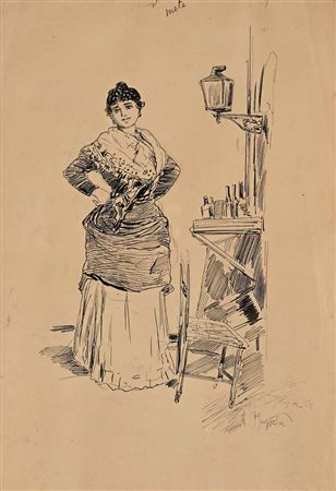 Pietro Scoppetta Amalfi 1863 - Napoli 1920 La bottega dei liquori Firmato in...