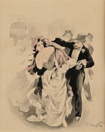 Pietro Scoppetta Amalfi 1863 - Napoli 1920 Al ballo Firmato in basso a...