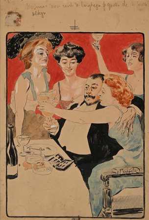 Pietro Scoppetta Amalfi 1863 - Napoli 1920 Beato fra le donne Firmato a...